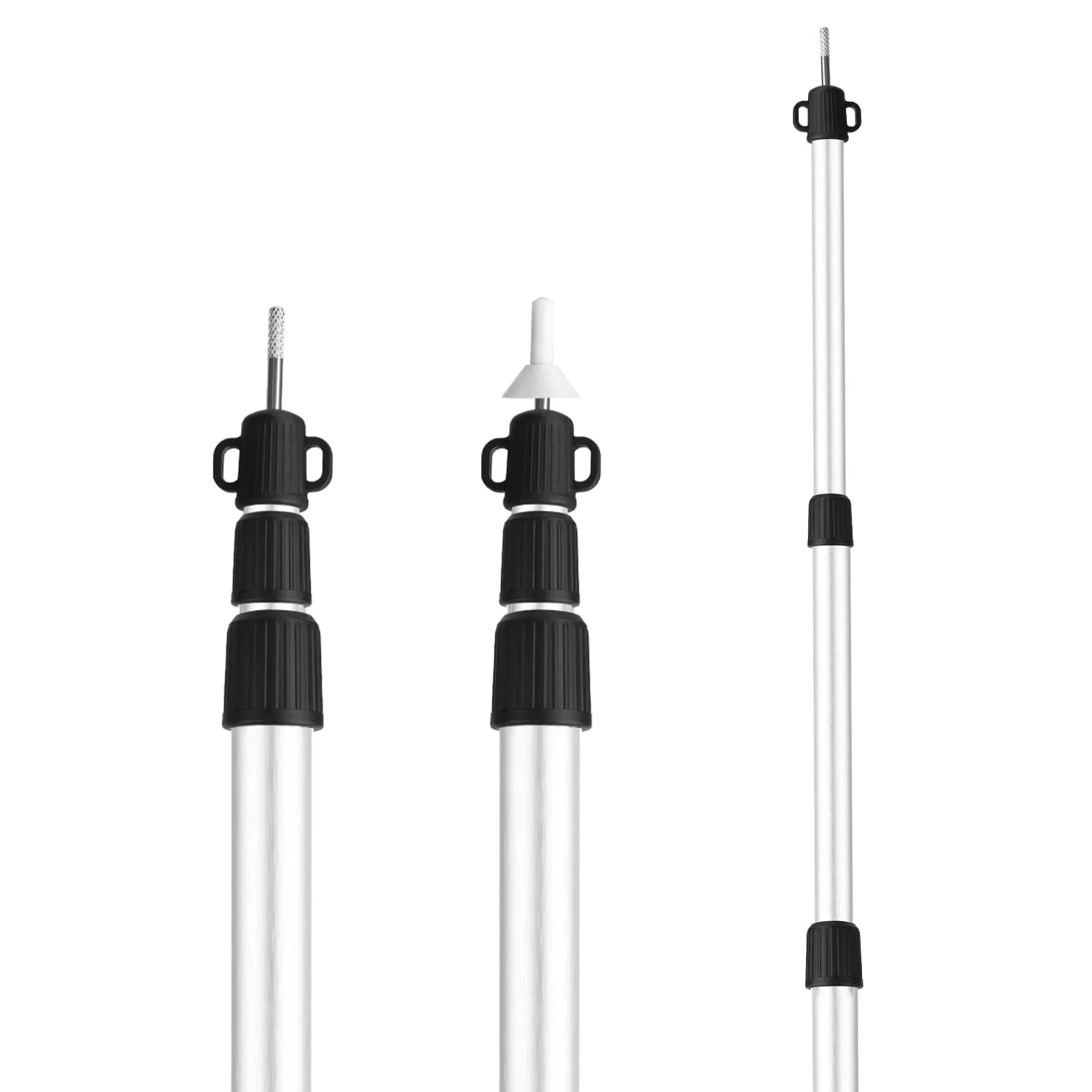 2-Piece: Telescoping Tarp Poles Portable Aluminum Awning Poles