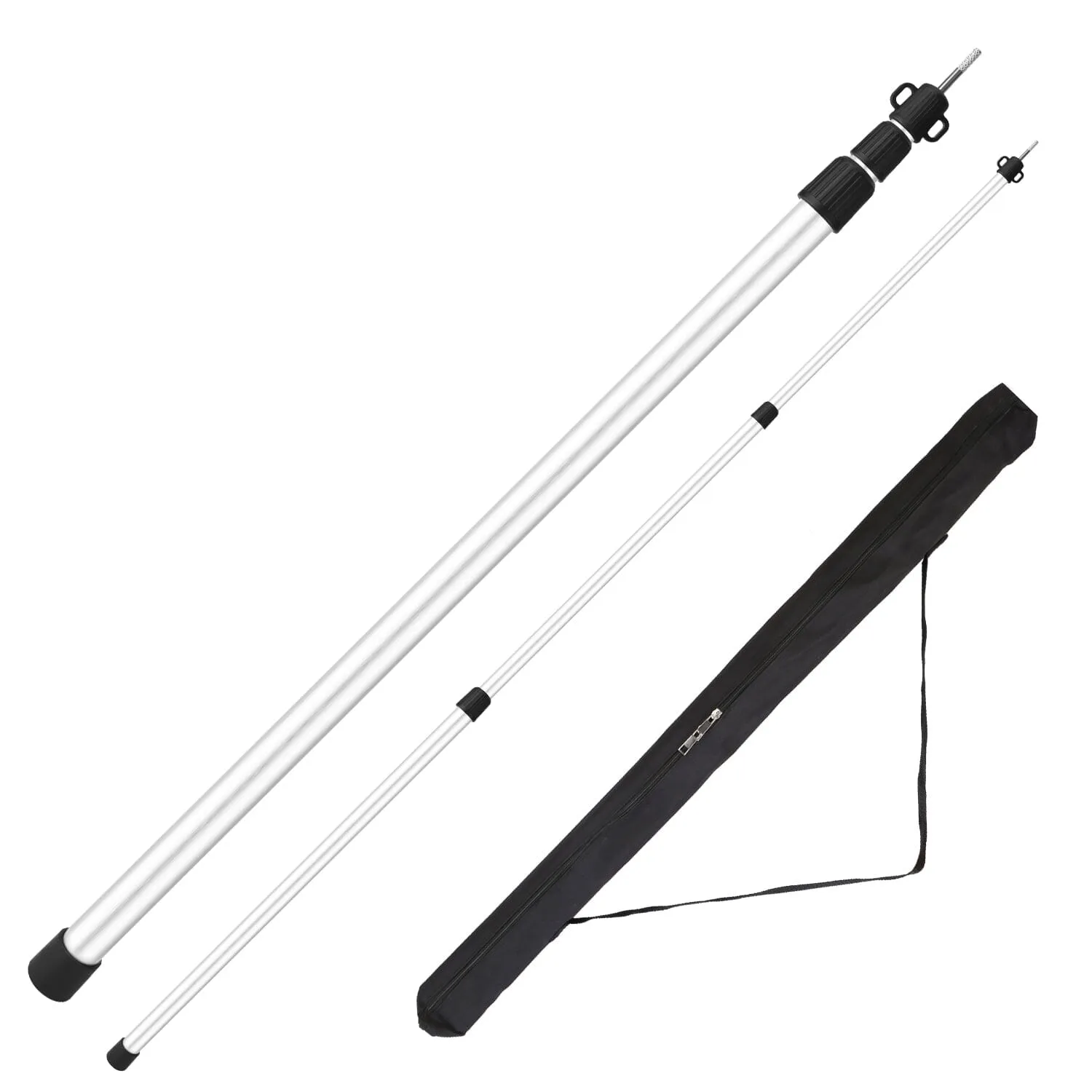 2-Piece: Telescoping Tarp Poles Portable Aluminum Awning Poles