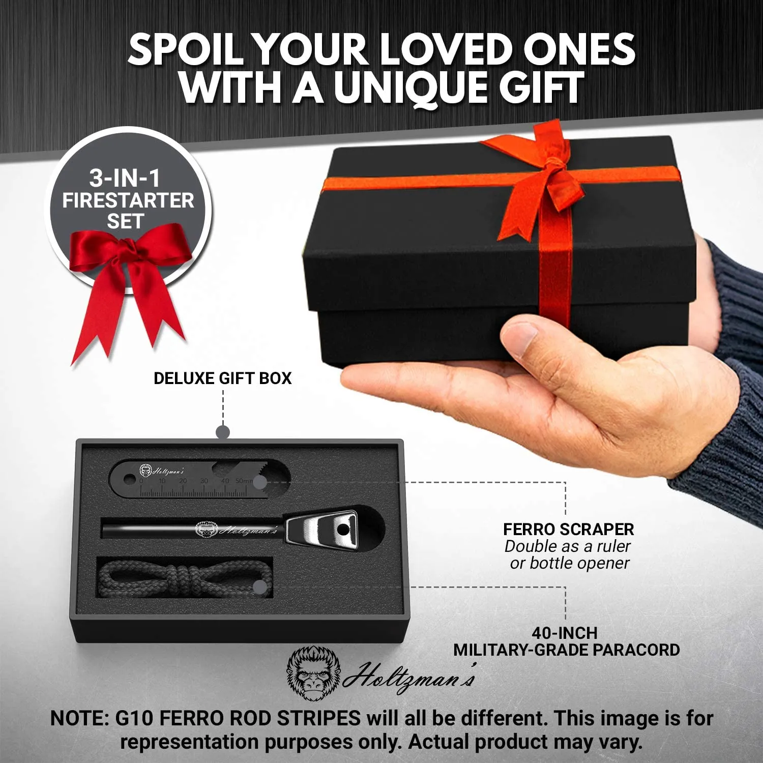 6" and  4" Ferro Rod Fire Starter Kit with G10 Handle