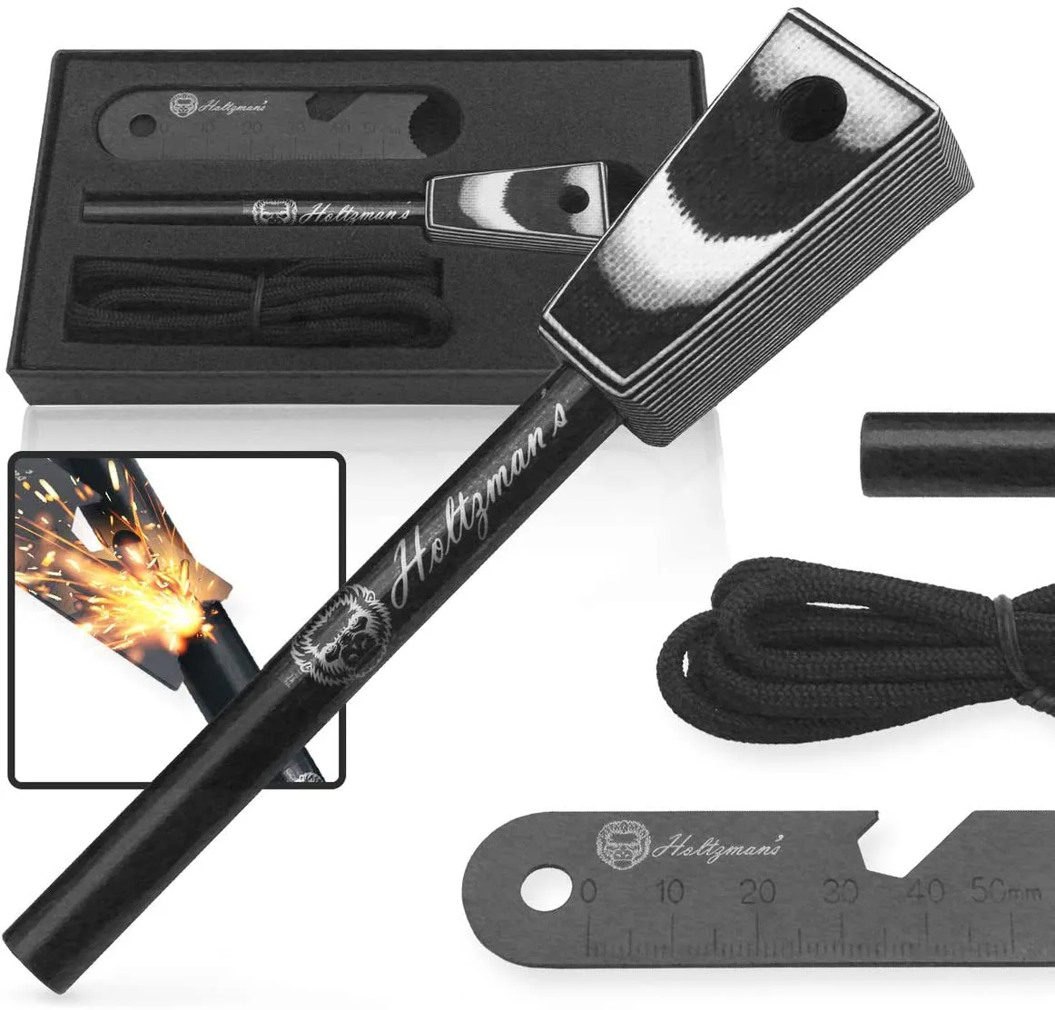 6" and  4" Ferro Rod Fire Starter Kit with G10 Handle