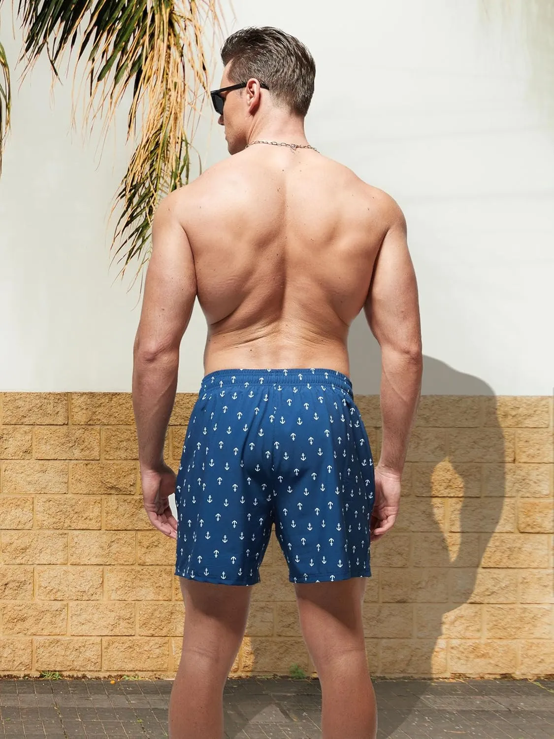 Arcweg Mens Swimming Trunks 2 in 1 with Boxer Liner 5.5" Quick Dry Swimwear Bathing Suit Swim Shorts with Zipper Pockets