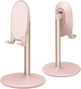 Bright Stone Phone Stand for Desk, Adjustable Cell Phone Holder for Desk, Compatible with 4"-12.9" Phones/Tablet/iPhone/iPad/Switch (Pink)