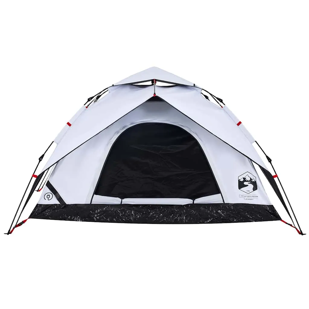 Camping Tent Dome 5-Person White Blackout Fabric Quick Release