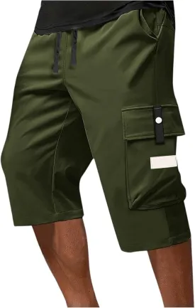 Cargo Shorts for Men Below Knee Lightweight Waterproof Long Shorts Quick Dry Work Bermuda Short Pants Multi Pockets
