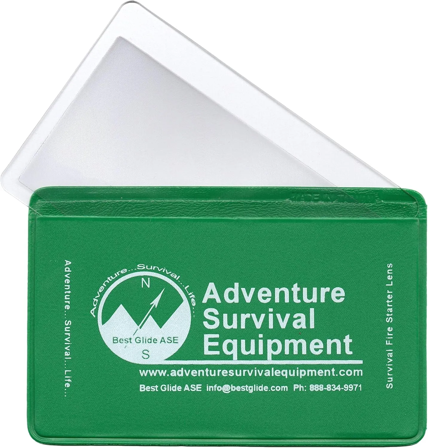 Credit Card Size Fresnel Lens Fire Starter and Magnifier Lenses (3 Pack - Green)