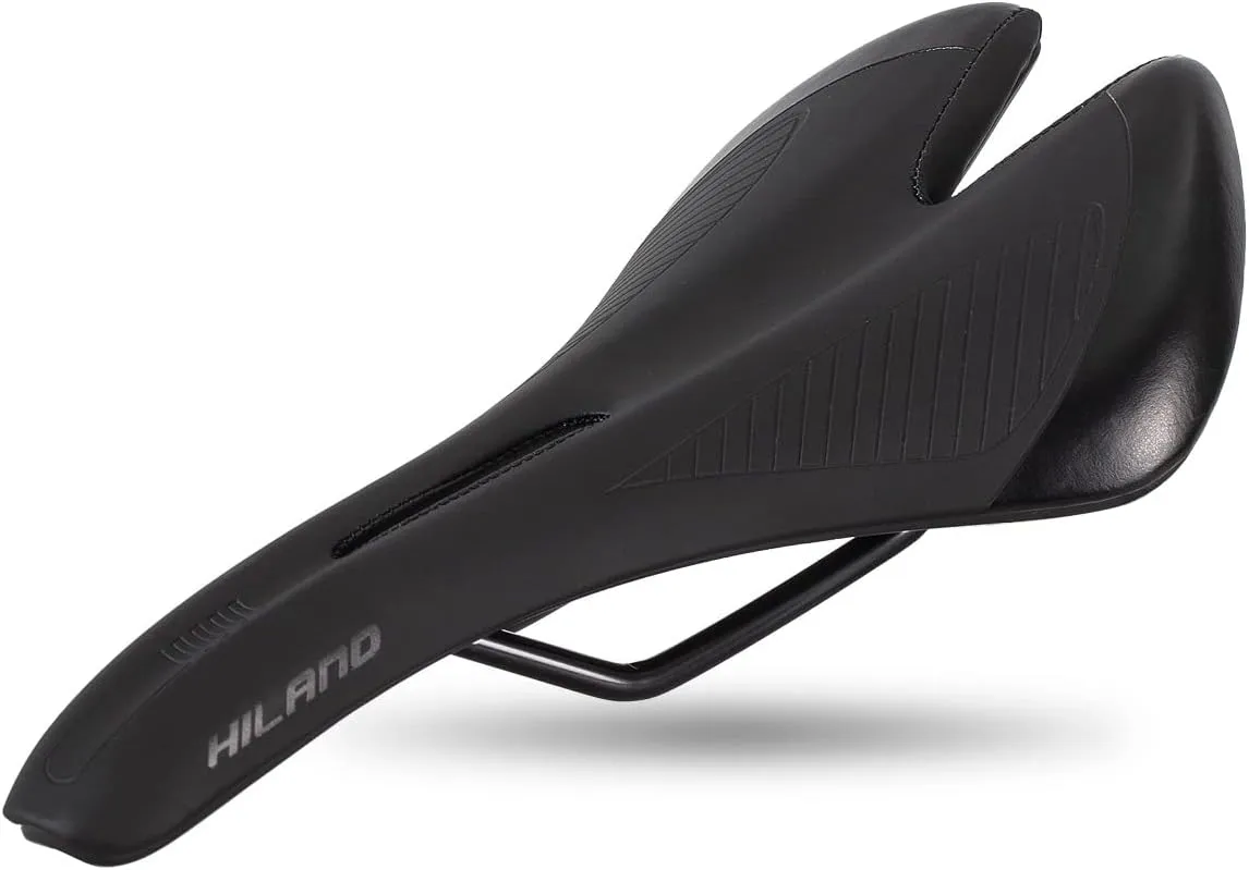 DRBIKE Road Bike Seat for Men & Women, Comfortable Padded Bicycle Saddle, Waterproof Bike Seat Replacement with Wide Cushion for Road, MTB, Mountain, Exercise, Hybrid & Cruiser Bikes, Black/White