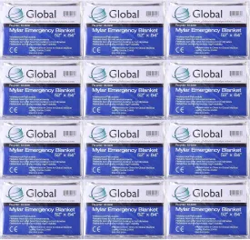 Emergency Mylar Thermal Blankets - Pack of 12 | Survival Space Fire Blankets for Outdoor Adventures, Marathons, First Aid | Waterproof & Windproof