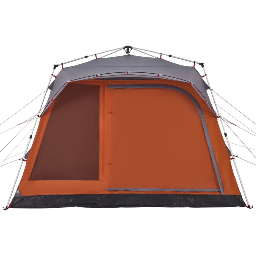 Family Tent Cabin 7-Person Grey and Orange Quick Release