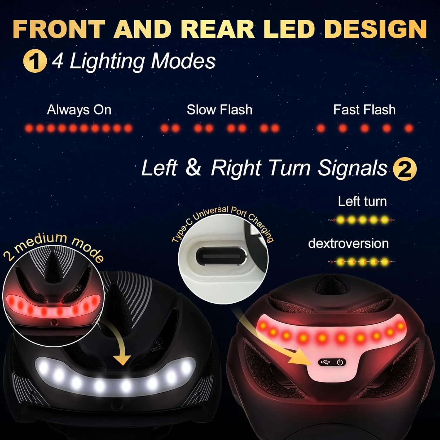 Favoto Bike Helmet with Turn Signals Lights - Smart Helmets for Adults Men Women - CPSC Certified Lightweight Bike Helmets - Road Bicycle E-Bikes MTB Commuter