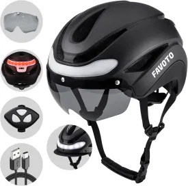 Favoto Bike Helmet with Turn Signals Lights - Smart Helmets for Adults Men Women - CPSC Certified Lightweight Bike Helmets - Road Bicycle E-Bikes MTB Commuter