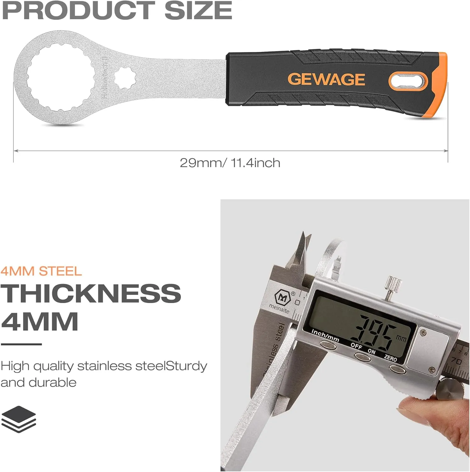 GEWAGE Bicycle Bottom Bracket Tool - Bottom Bracket Removal Install Tool Compatible with Shimano Hollowtech II/BB9000, BBR60,12X46MM - BB Remover with Crank Cap Wrench