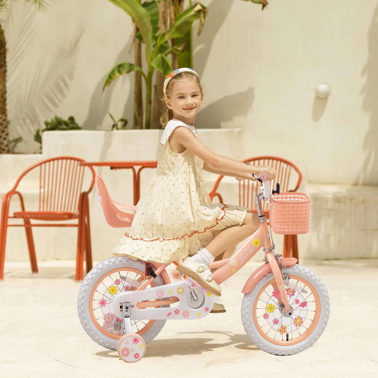 Girls Bike with Basket for Toddlers and Kids Aged 3-14 Years Old, 14 16 18 Inch with Training Wheels & Doll Seat, 20 Inch with Kickstand & Rear Rack, Princess Style Bicycle for Gift