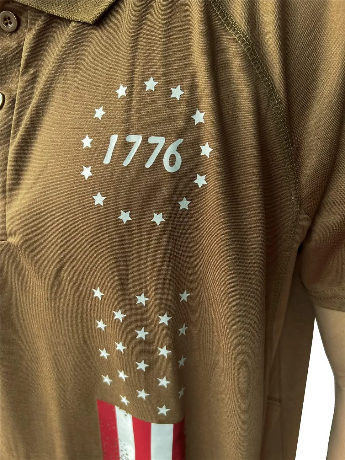 HARGLESMAN Men's 1776 Independence Day American Flag Short Sleeve Polo Golft Shirt(S-3XL)