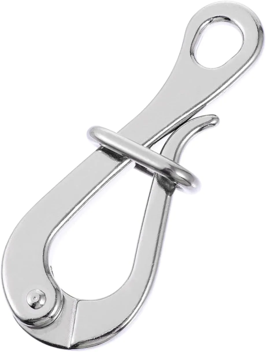 Heavy Duty Stainless Steel Quick Release Hook for Life Rafts Boat Hook for Docking Ship Supply Garage and Workshop Use and Lightweight Design