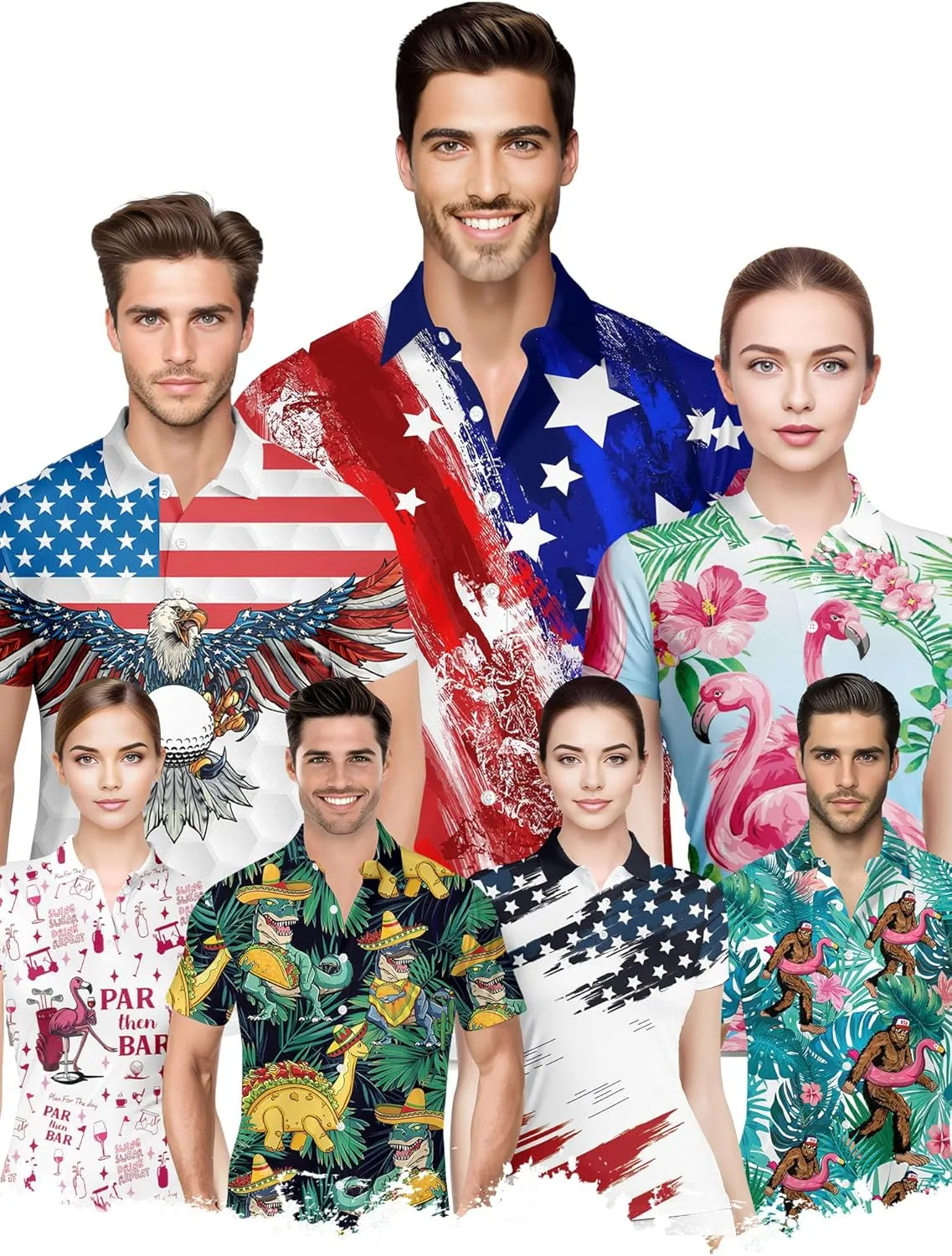 HIVICHI Funny Golf Shirts for Women Print Crazy Pattern Cute Novelty Moisture Wicking Short Sleeve Tennis Polo Shirt