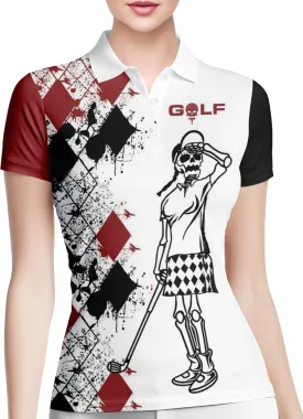 HIVICHI Funny Golf Shirts for Women Print Crazy Pattern Cute Novelty Moisture Wicking Short Sleeve Tennis Polo Shirt