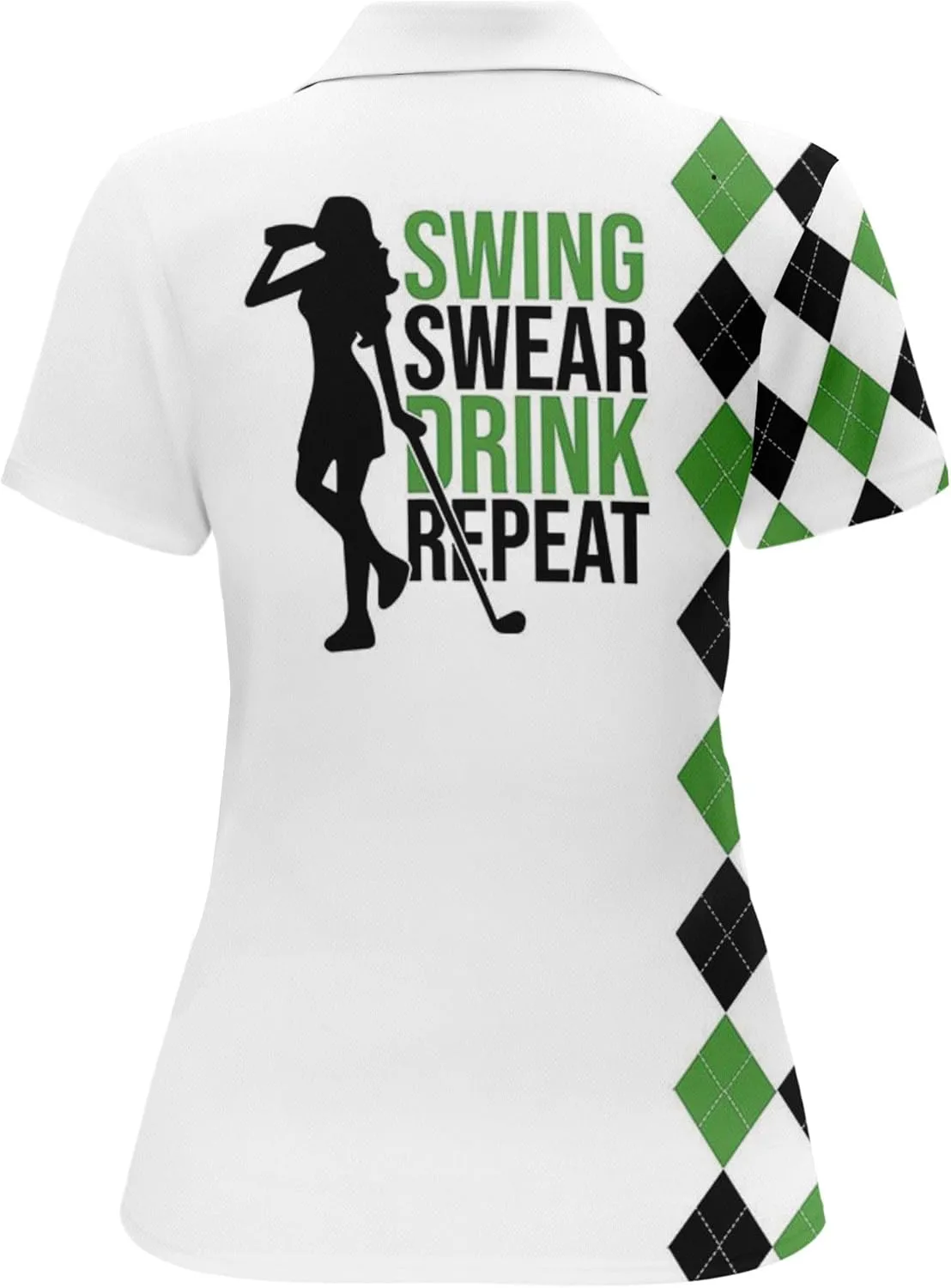 HIVICHI Funny Golf Shirts for Women Print Crazy Pattern Cute Novelty Moisture Wicking Short Sleeve Tennis Polo Shirt
