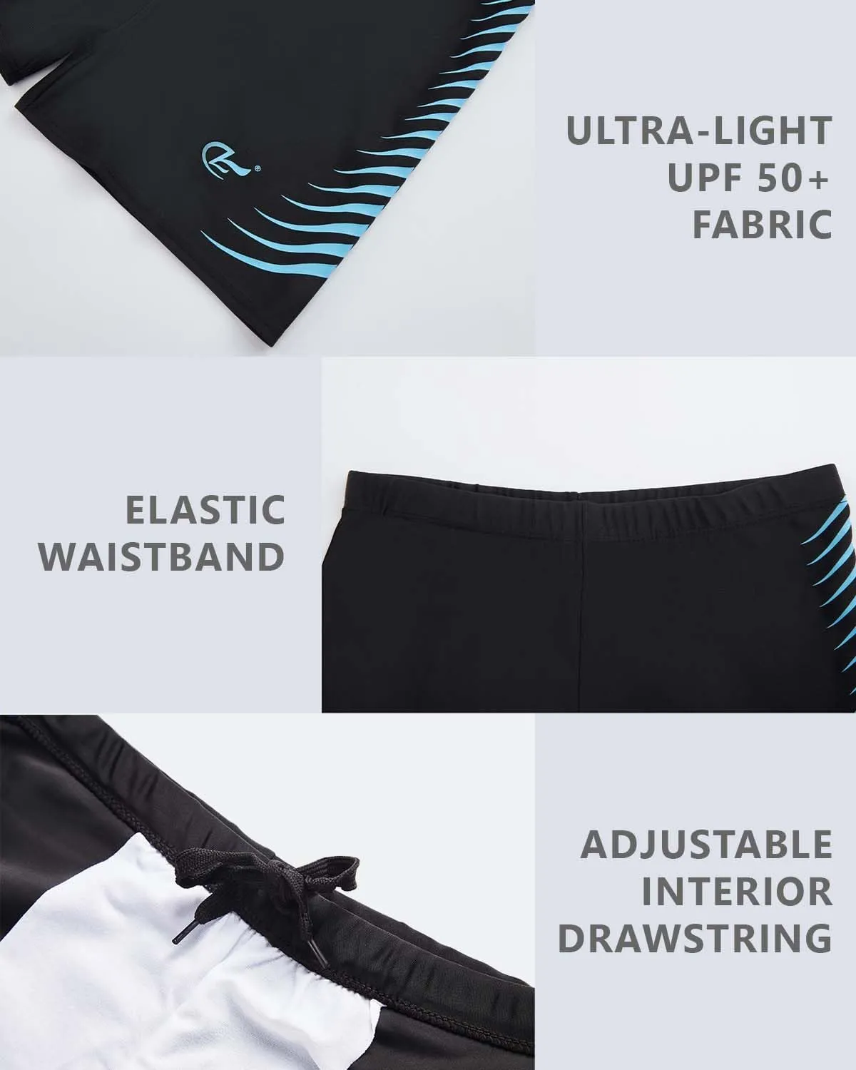 KANAV Men's Athletic Swim Jammers Quick Dry Square Leg Swimsuit for Men Drag Suits for Swimming Training Racing Swim Briefs