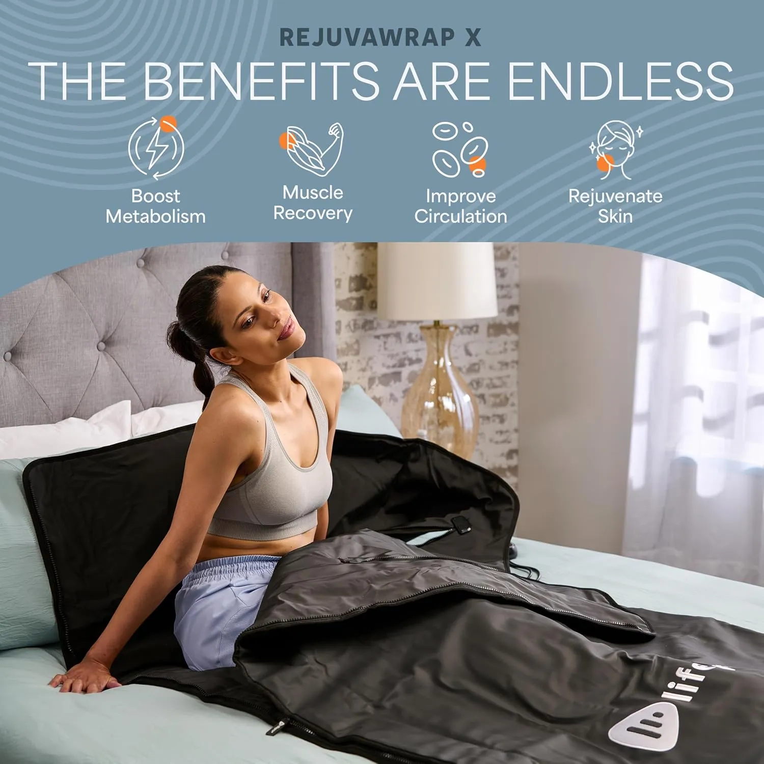 LifePro Infrared Sauna Blanket for Detox & Relaxation  Portable Far Infrared at Home Sauna for Detox, Muscle Tension Release, and Recovery  RejuvaWrap Series with Adjustable Heat Settings