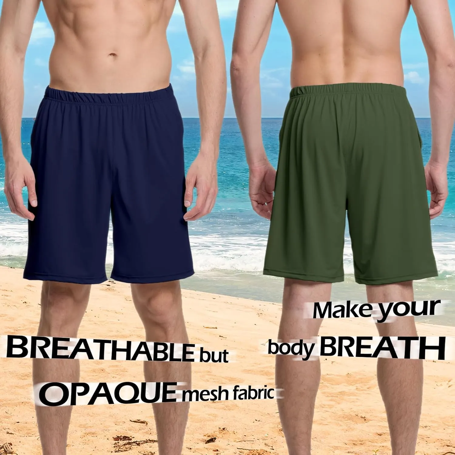 Mens Athletic Running Shorts 2 Pack Quick Dry with Pocket Gym Workout Shorts for Men Swim Trunks Board Pajama