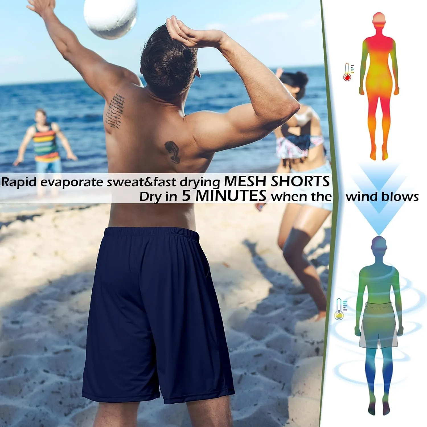 Mens Athletic Running Shorts 2 Pack Quick Dry with Pocket Gym Workout Shorts for Men Swim Trunks Board Pajama