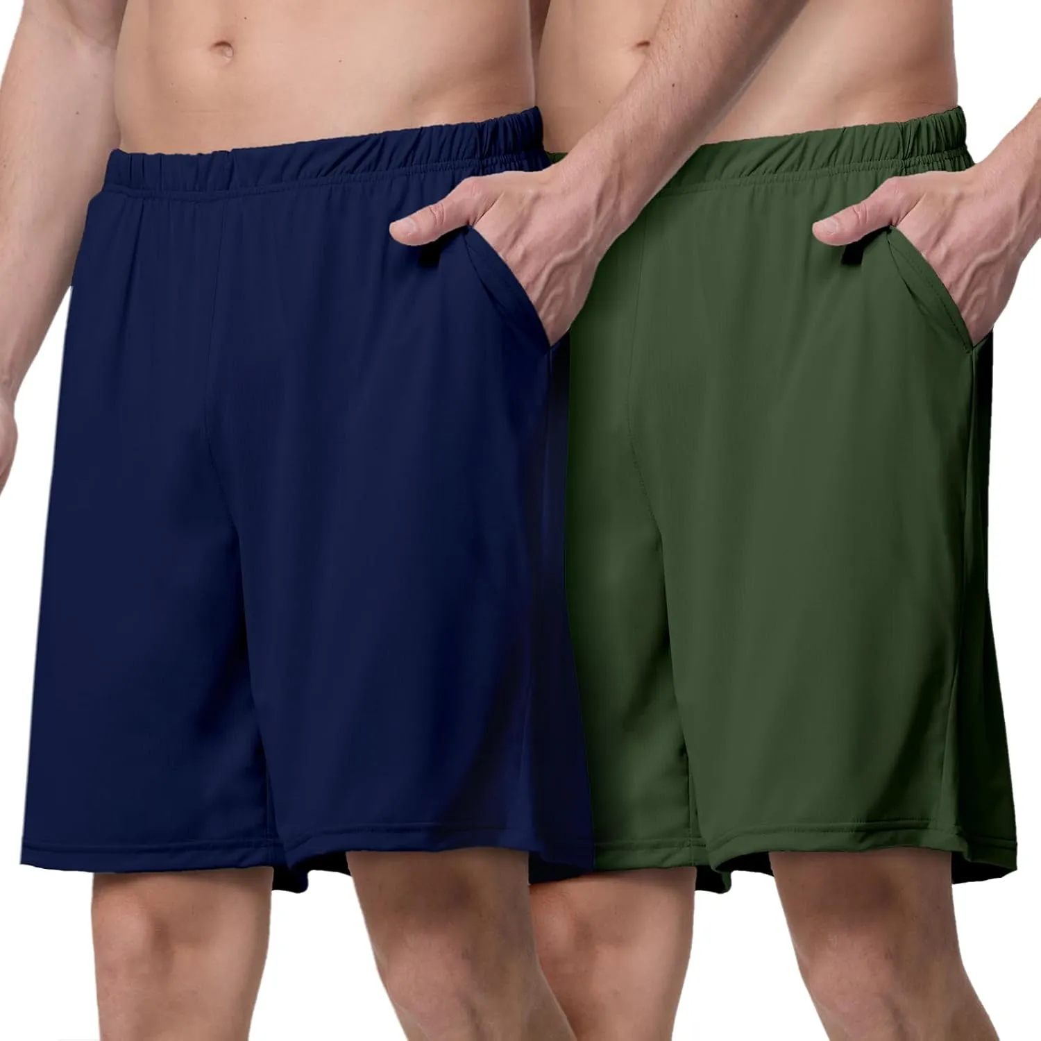 Mens Athletic Running Shorts 2 Pack Quick Dry with Pocket Gym Workout Shorts for Men Swim Trunks Board Pajama