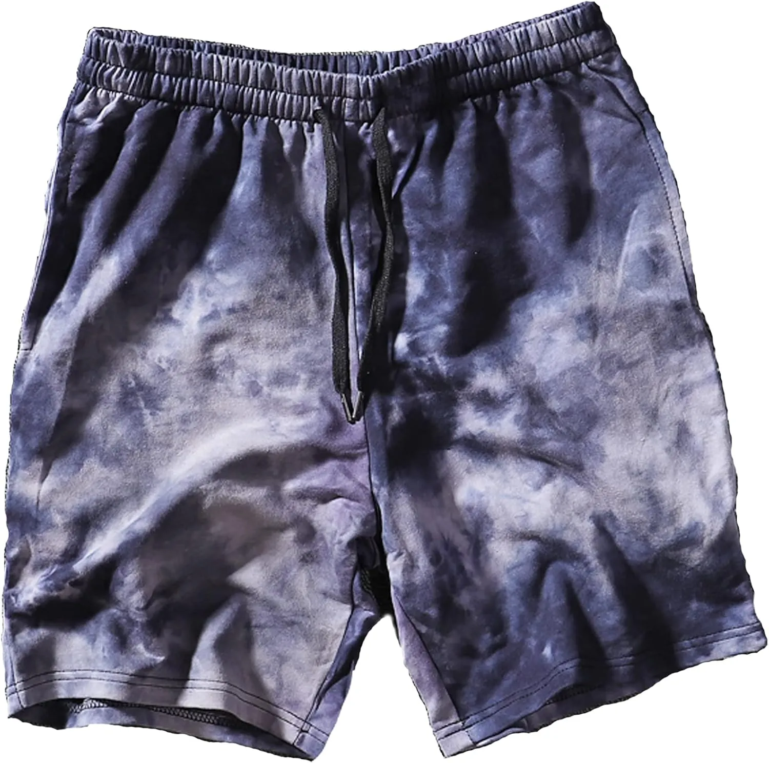 Mens Casual Drawstring Tie Dye Summer Shorts Workout Sweat Running Beach Shorts for Men