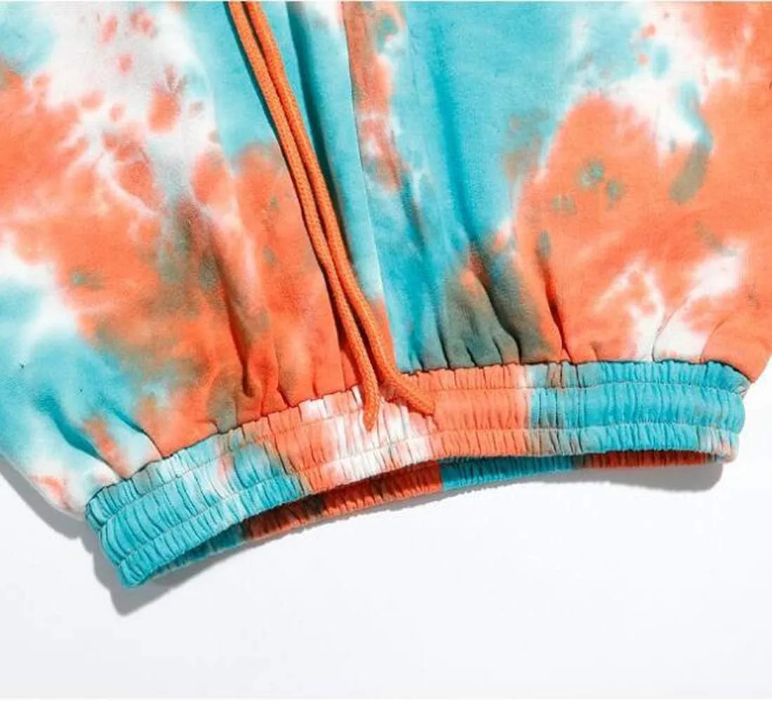 Mens Casual Drawstring Tie Dye Summer Shorts Workout Sweat Running Beach Shorts for Men