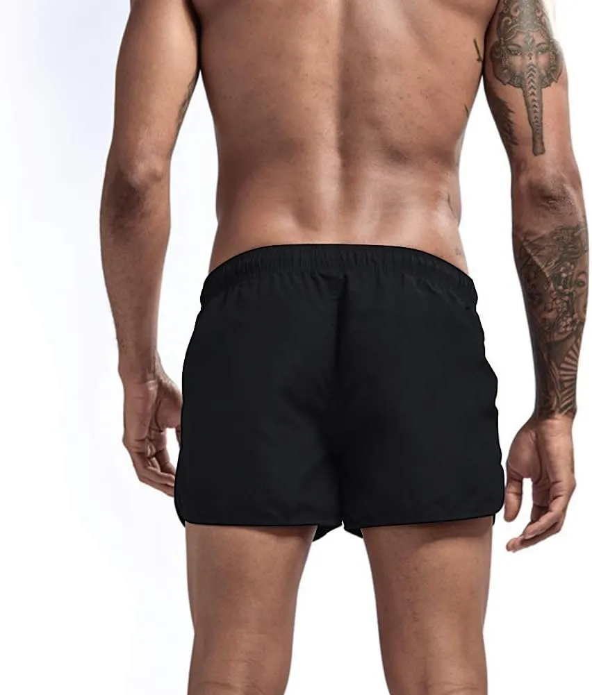 Men's Gym Workout Shorts, 3" Bodybuilding Running Shorts, 3 inch Athletic Gym Shorts with Zipper Pockets