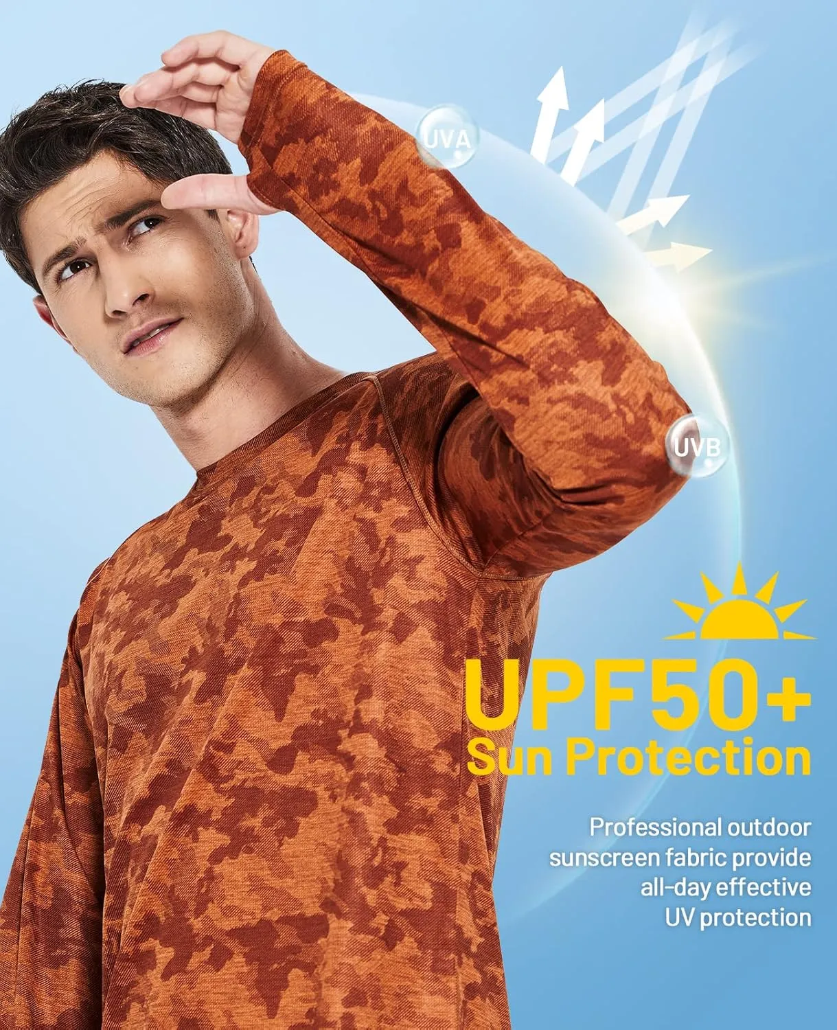 MIER Men's UPF 50  Sun Shirts Quick Dry Long Sleeve UV Shirts Lightweight Rash Guard Swim T-Shirts Hiking Running