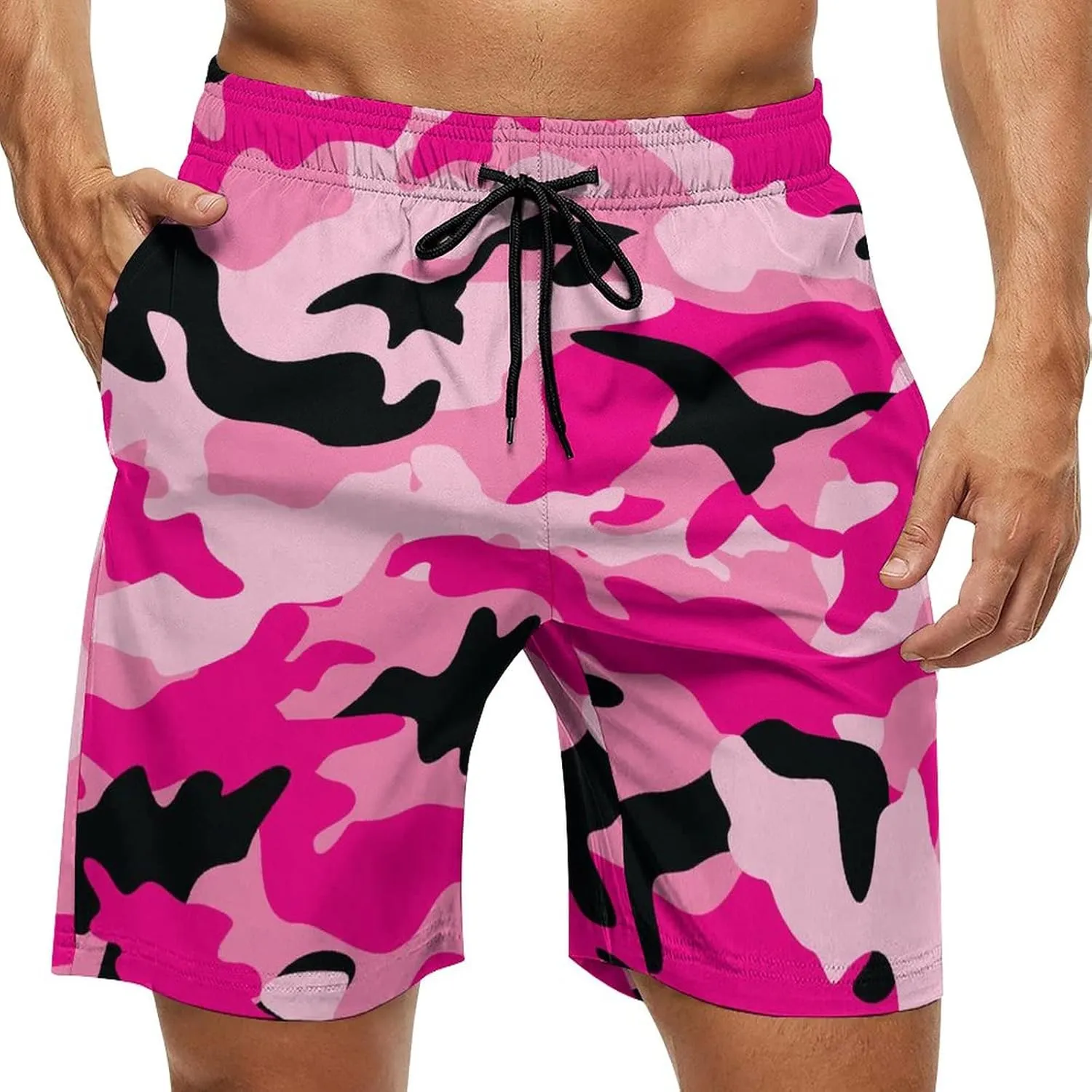 NHJMH Mens Swim Trunks Men Quick Dry Swim Short with Pockets Trinidad and Tobago Flag Board Beach Shorts