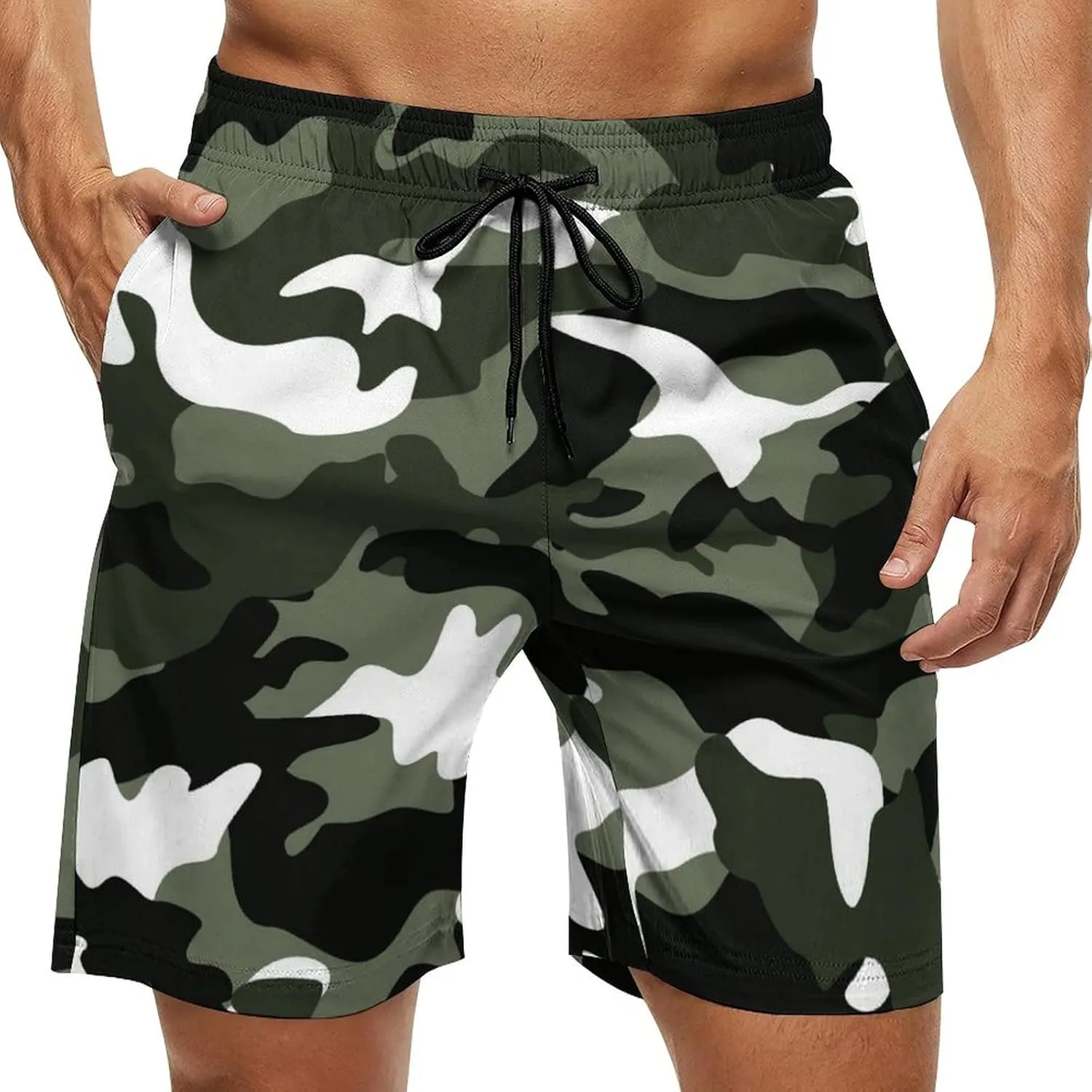 NHJMH Mens Swim Trunks Men Quick Dry Swim Short with Pockets Trinidad and Tobago Flag Board Beach Shorts