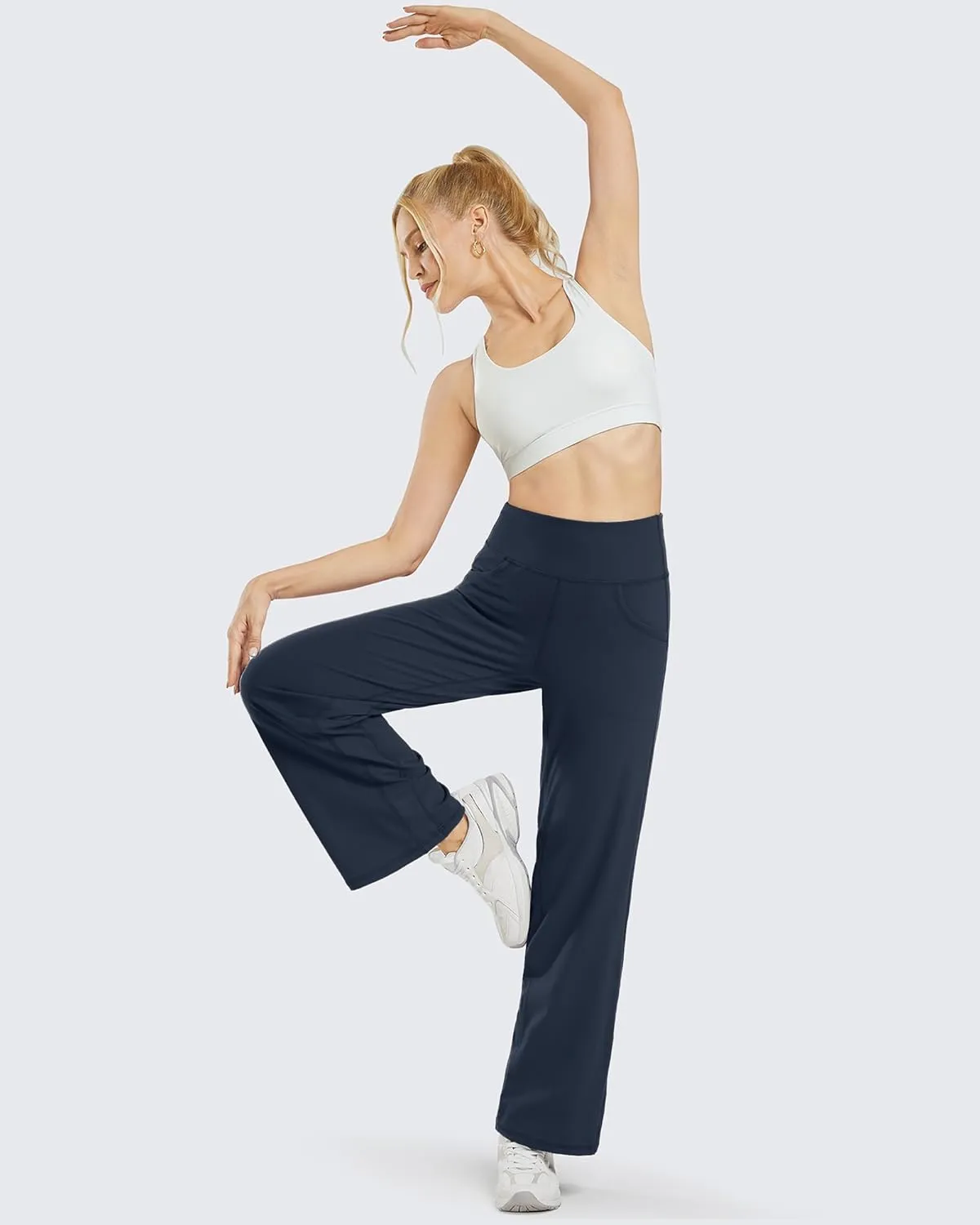 Promover Wide Leg Pants Woman Yoga Pants with Pockets Stretch Loose Casual Lounge Sweatpants Petite/Regular/Tall