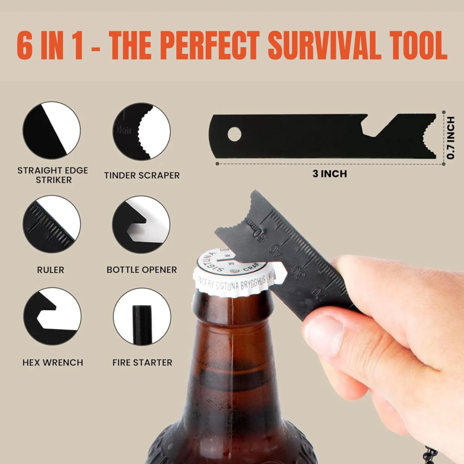 The Friendly Swede Magnesium Fire Starter Kit, Flint and Steel Fire Starter Kit, Camping Fire Starter, Fire Steel, Flint Striker (Extra Large Ferro Rod) (Magnesium Bar) (Ferro Rod)