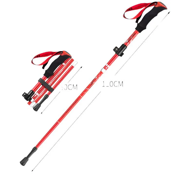 Ultralight Foldable Aluminum Trekking Poles - Telescopic Walking Sticks for Camping & Hiking