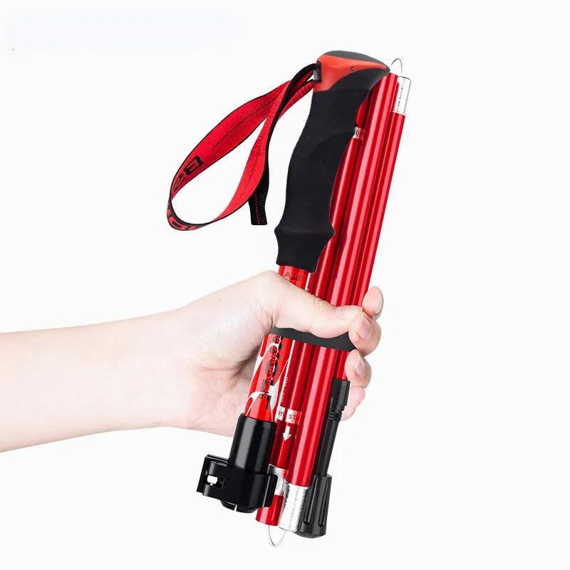 Ultralight Foldable Aluminum Trekking Poles - Telescopic Walking Sticks for Camping & Hiking