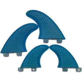 UPSURF Double Tabs Fins Surfboard Fin Fiberglass Honeycomb Quad fin S/M Size (Blue G5 GL)