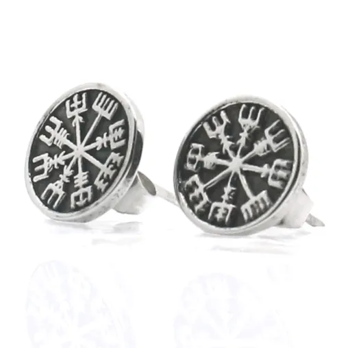VIKING EARRINGS - VEGVISIR COMPASS