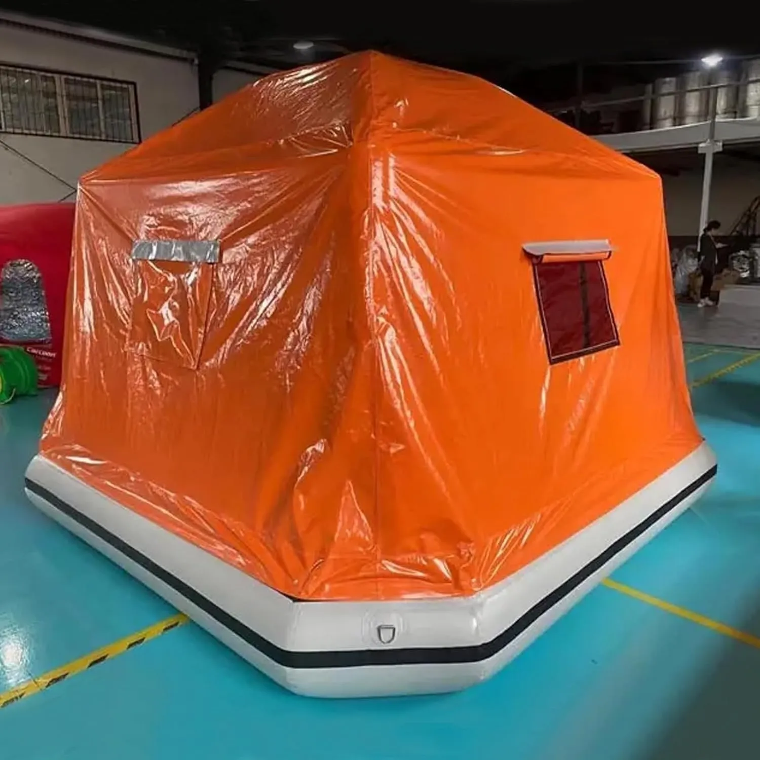 Water Floating Inflatable Tent for Camping with Pump Fishing Raft Boat Pool Floats Lake Platform Shoal Calm Waters