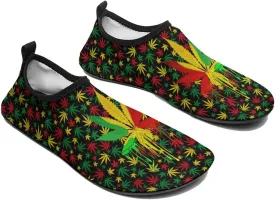 Weed Leaf Pot Cannabis Water Shoes Quick Dry Yoga Socks Women Mens Slip On Barefoot Shoes