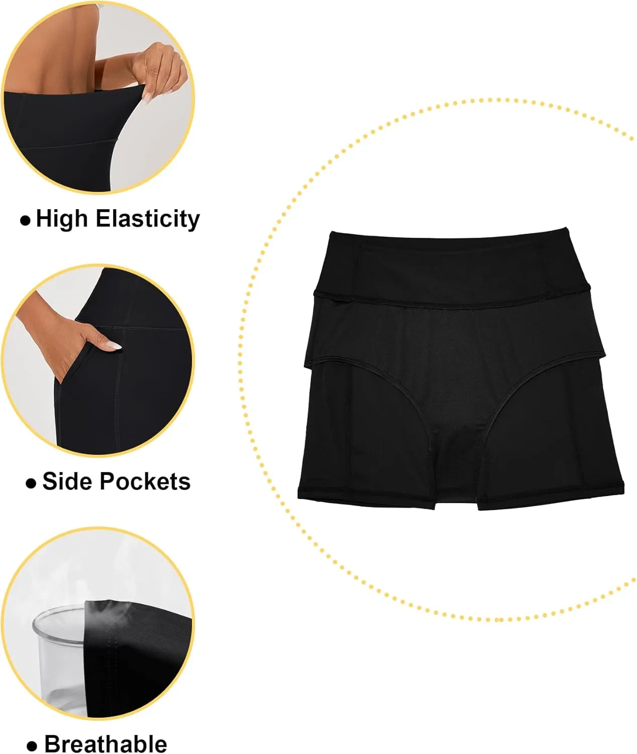 Women's Swim Shorts High Waisted Bathing Suit Bottoms UPF 50  Board Shorts Swimsuit Tankini Boy Shorts with Liner