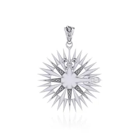 Wonderful Celtic Compass Rose Silver Pendant TPD5236